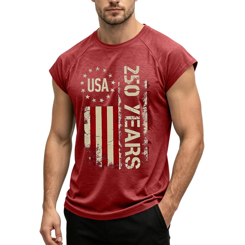 Men's Sleeveless Muscle Tank Top USA Flag Graphic Print Casual Athletic Fit Summer Shirt Lightweight Breathable Fabric