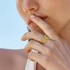 European & American Geometric Starfish Shell Alloy Adjustable Ring for Women