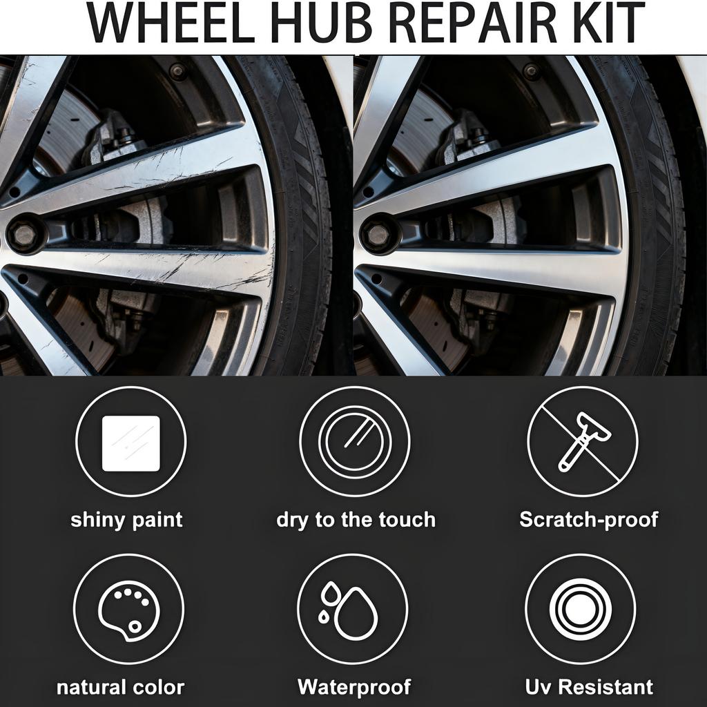 Car Wheel Hub Scratch Refurbishment Paste, Tire Rim Scratch Paint Repair Paste - Aluminum and Steel Rings Dent Restore Care