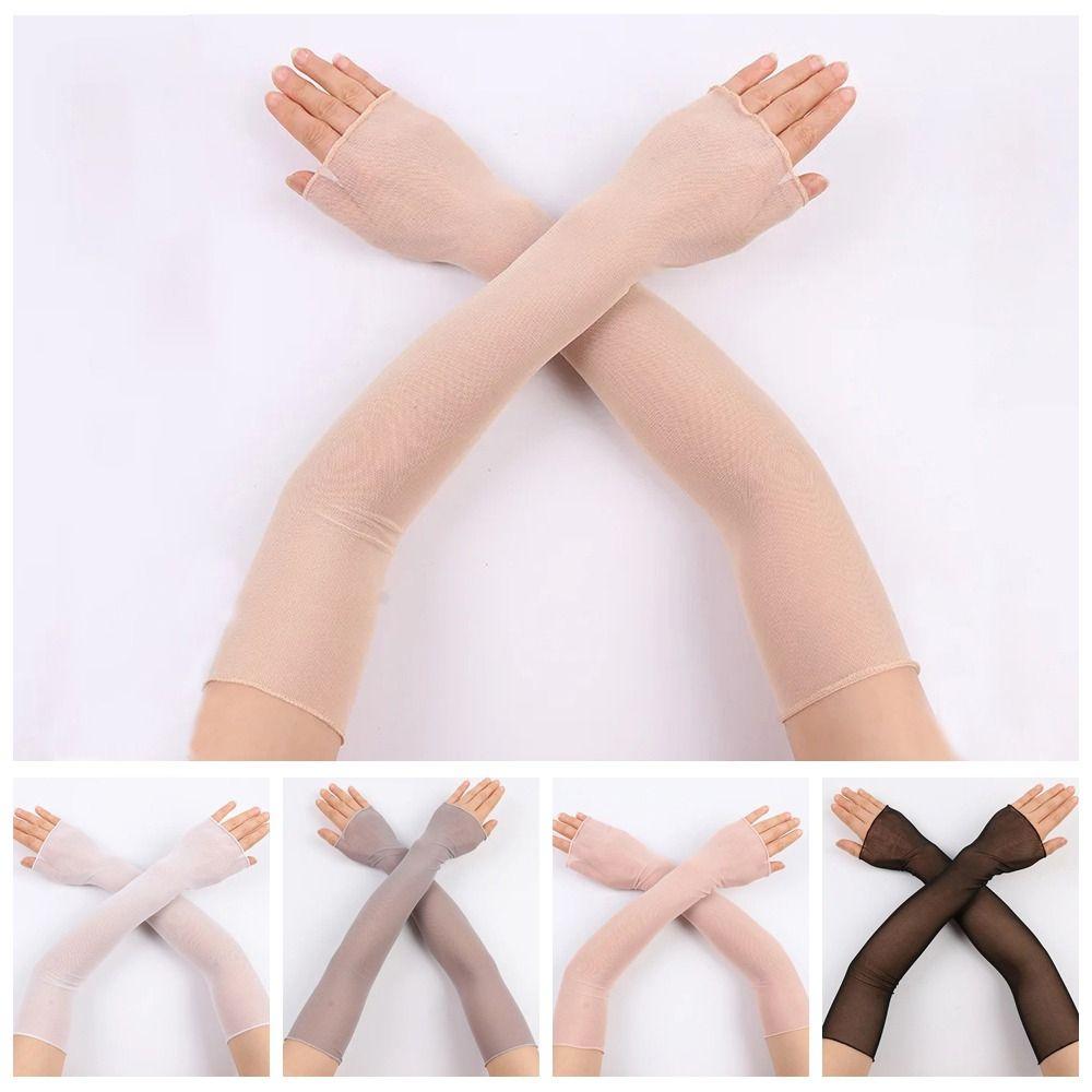 Transparent Arm Sleeves Thin UV Sleeves Fashion Mesh Sleeves  Bike