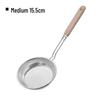 Fortykket rustfritt stål øse med sil for nudler, dumplings og fritering