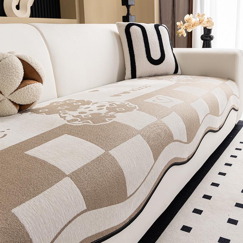 

New French Special-Shaped Sofa Cushion Universal In All Seasons, High-End Sofa Seat Cushion Cover, Backrest Cover Towel 90*70cm