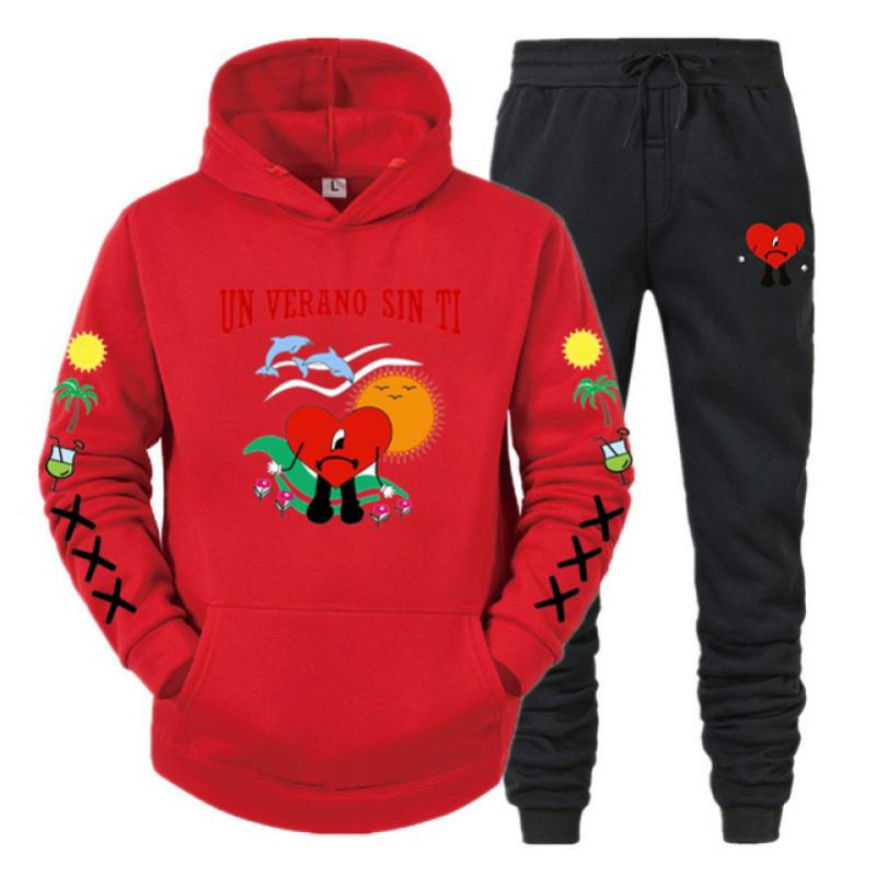 Hoodie Set Bad Bunny UN VERANO SIN TI Print Sweatshirt Men Women Unisex Oversized Fashion Casual Long Sleeve Pants Suit Clothes