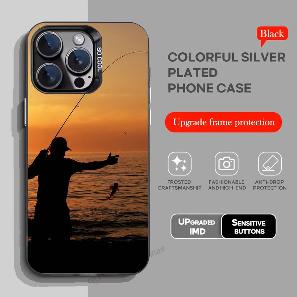 Fishing Fisherman Phone Case for iPhone 15 16 Pro Max Air SE 11 13 Pro 14 Plus 12 11Pro 15Pro Max 16e Cover