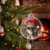 Decorative Xmas Tree Pendants Glowing Christmas Story Ornament Light‑Up Mini Animals Hanging Ball Ornament with Warm LED Transparent Balls