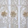 Embroidered Floral Curtains for Living Room, Bedroom, Balcony Contemporary Style Light-filtering Voile Drapes with Grommet Top All-season Sheer Window