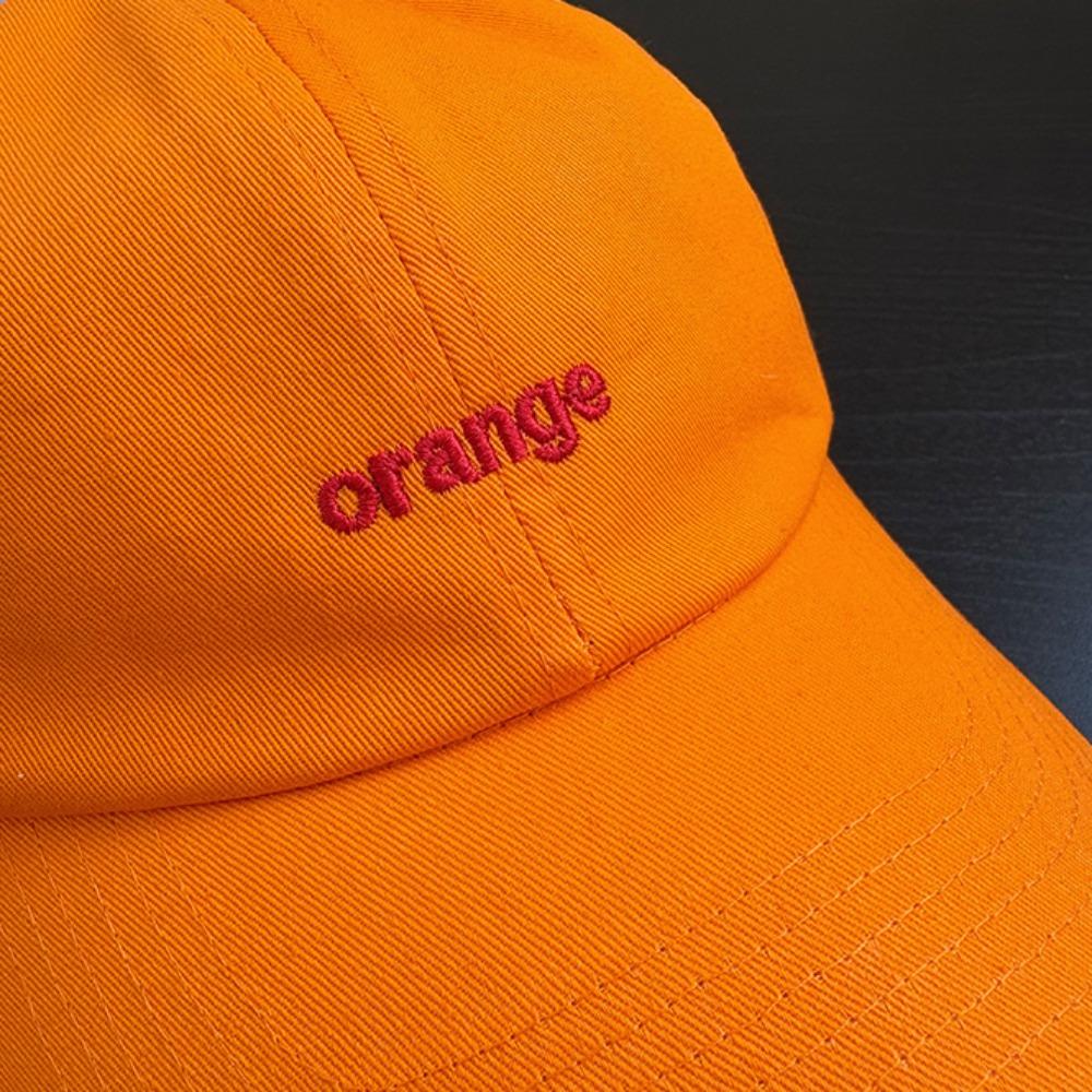 Cotton Embroidered Letter Hat Peaked Creative Orange Cap Orange Baseball Cap  Street