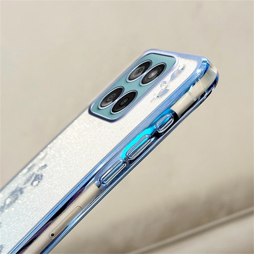 KADEM For Motorola Edge 60 Fusion 5G/Edge 60 5G/Edge 60s 5G Case Flower Pattern TPU Gradient Phone Cover with Lanyards