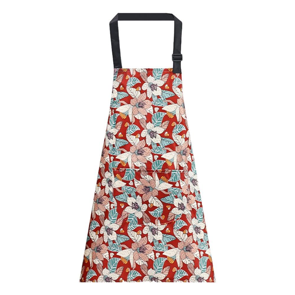 

Anti-fouling Cooking Baking Bibs Waterproof Catering Work Clothes Fashion Kitchen Apron for Women червоний