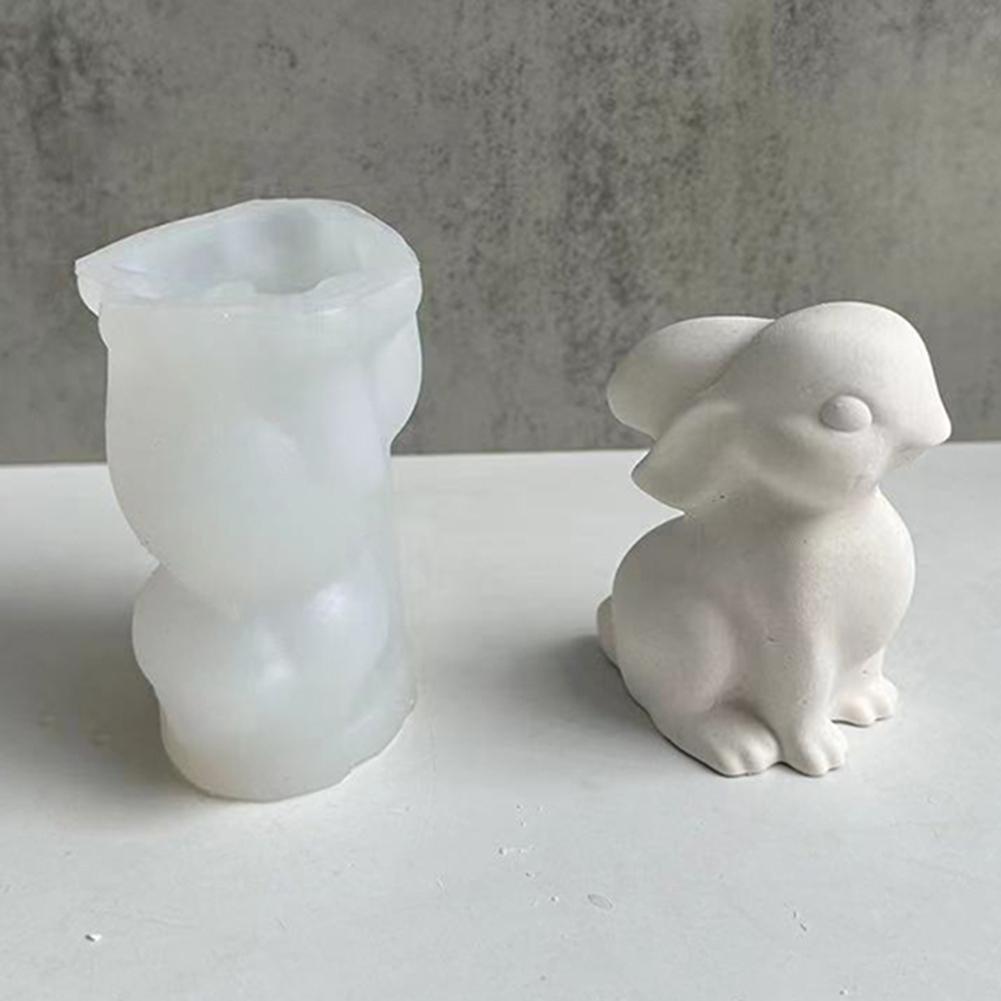 Easter Rabbit Candle Mold DIY Aromatherapy Gypsum Silicone Mold Birthday Gift Small Rabbit Silicone Mold for Window Display