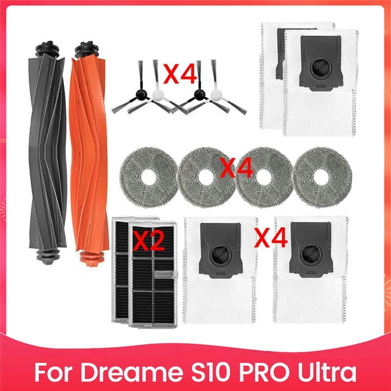 

AEE4-16PCS Roller Brush Filter Mop Cloth Dust Bag Set For Dreame S10 Pro Ultra Vacuum Cleaner Accessories Replacement Parts