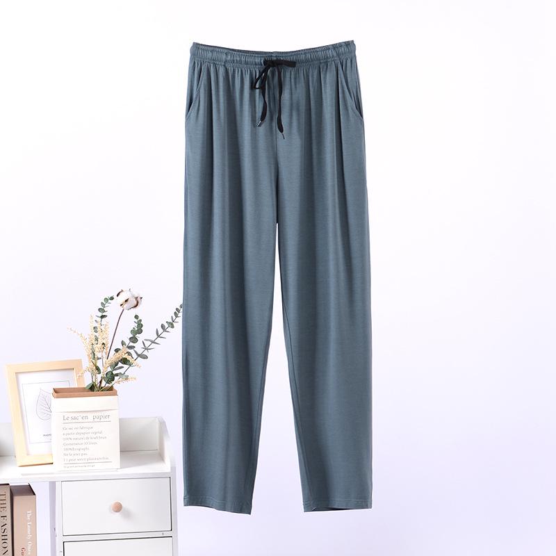 Men’s Plus Size Ice Silk Modal Pajama Pants - Casual, Loose, Long, One Piece