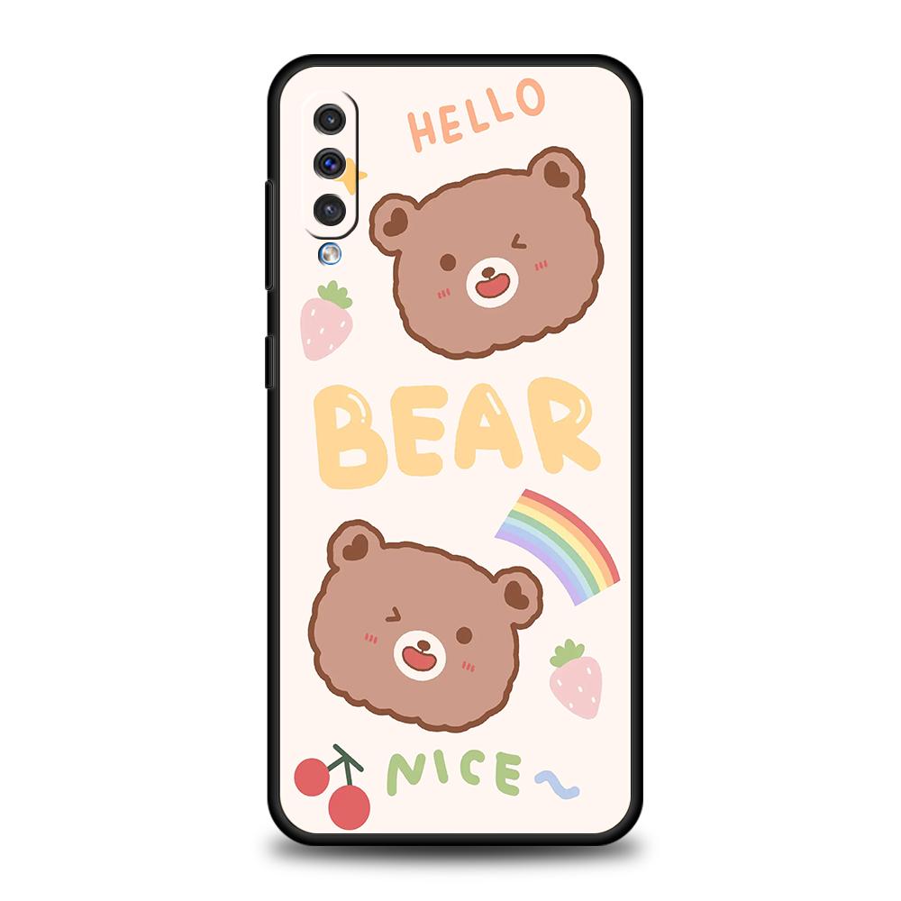 Cute BEAR Phone Case For Samsung Galaxy A15 A13 A51 A71 A41 A31 A21S A11 A03S A05 A12 A32 A52 A22 A23 A25 A33 A53 A73 5G Cover