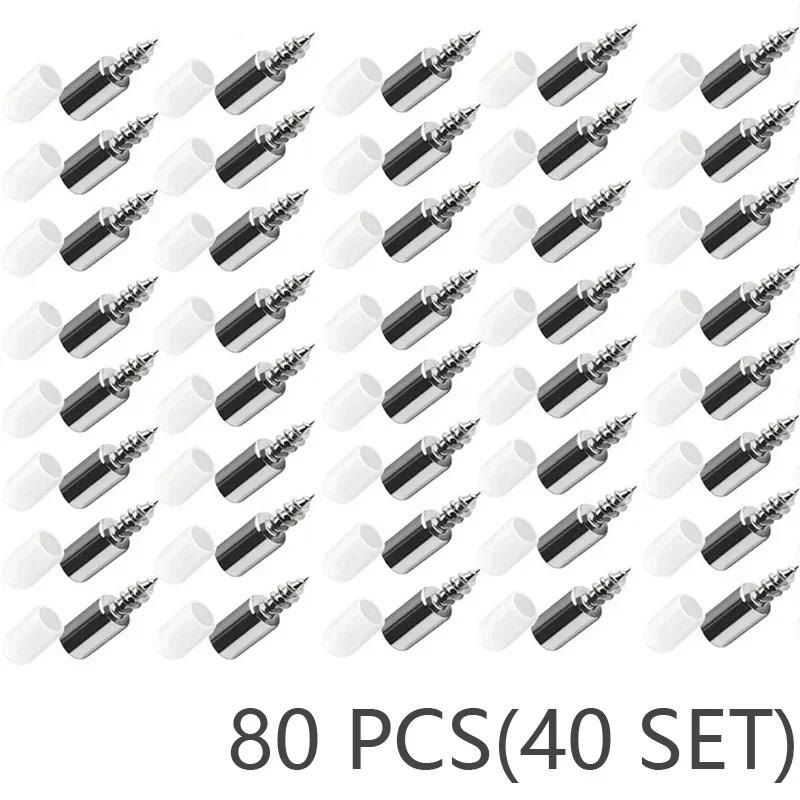 80/10PCS Self Tapping Screws Layer Plate Holder Wardrobe Storage Rack Septum Fixed Support With Slip Resistant Rubber Sleeve