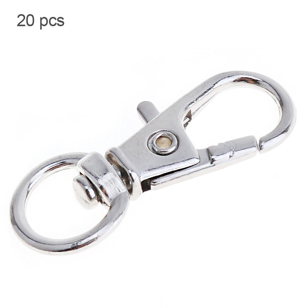20 Pcs Small Lobster Claw Clasps, Nickel Iron Metal Buckles, Classic Connectors for Key Chains, Outdoor Backpacks and Handbag Accessories