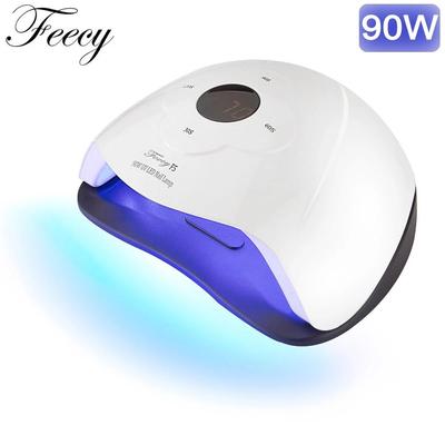 Lampada per unghie Pro da 90 W per asciugatura di tutti i gel Lampada a LED Uv per unghie Lampada per unghie a doppia mano Lampada per ghiaccio a 45 LED per lampada per salone di bellezza