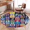 NBA Pattern Round Rug, Indoor/Outdoor Mat, for Picnic, Gameroom, Bedroom, Office, Living Room, Home Decor Carpet, Birthday Gift
