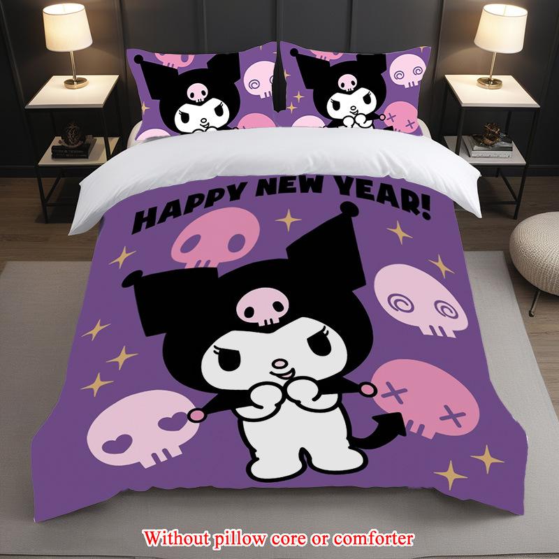 Halloween Kulomie 3D Digitaldruck Cartoon Quilt Set Dreiteiliges Set