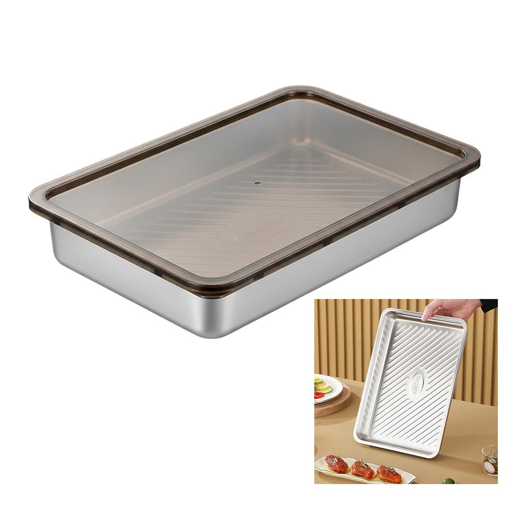 304 Edelstahl-Schale mit dicht schließendem Deckel zur Frischhaltung und zum Einfrieren von Lebensmitteln, geeignet für den täglichen Küchengebrauch