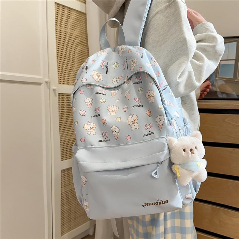 Student Schoolbag Women's Large Capacity Ice Cream Dog Lightweight Backpack