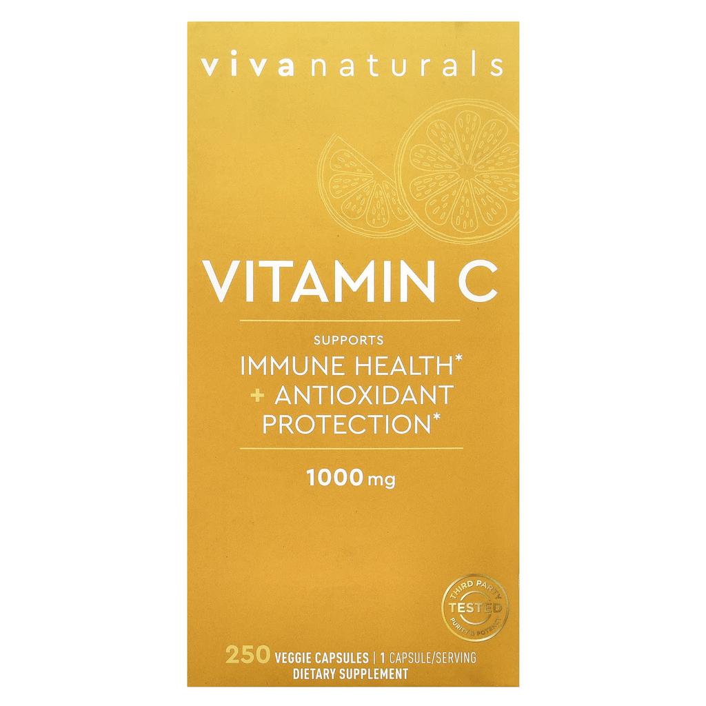 Viva Naturals Vitamin C, 1.000 mg, 250 vegetarische Kapseln