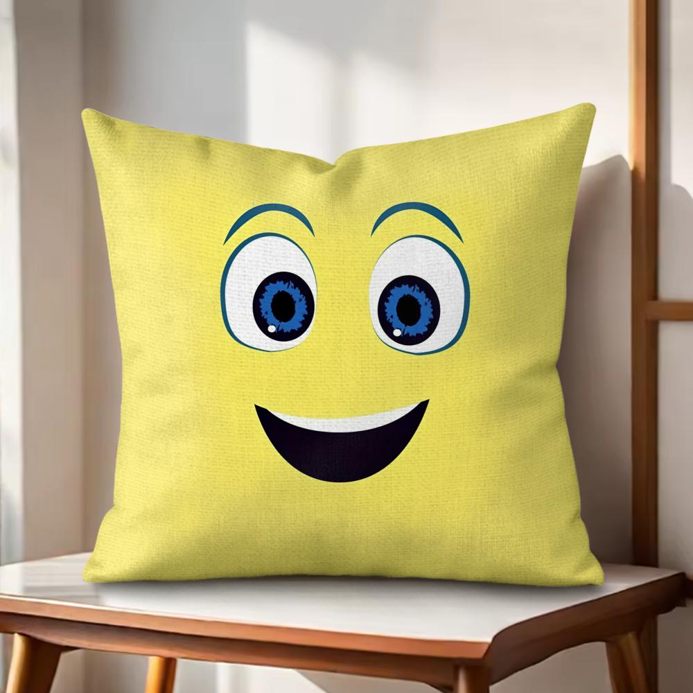 CARTOON ANGRY EYES Cushion Cover Natural Linen Organic Fabric DoubleSided Printing Couch Pillow Covers Home Decor