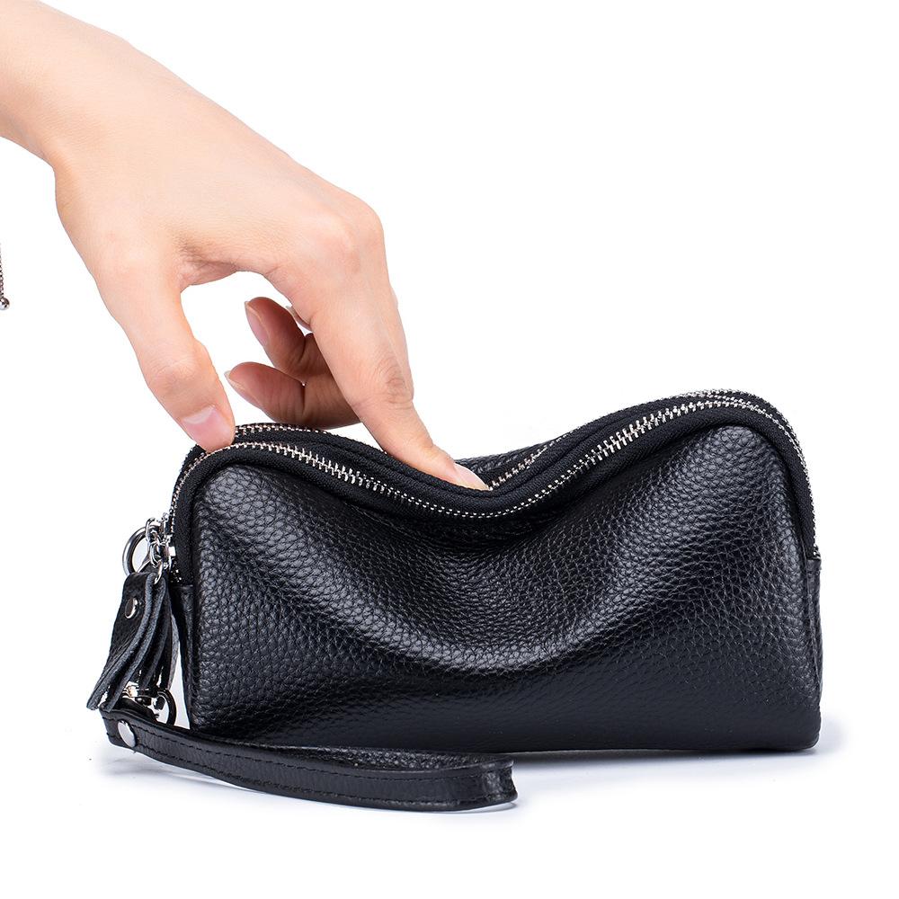 Fashion Long Wallet  genuine leather Clutch Walllet Phone Pocket Casual Organizer Clutches Rfid Purse phone bag red