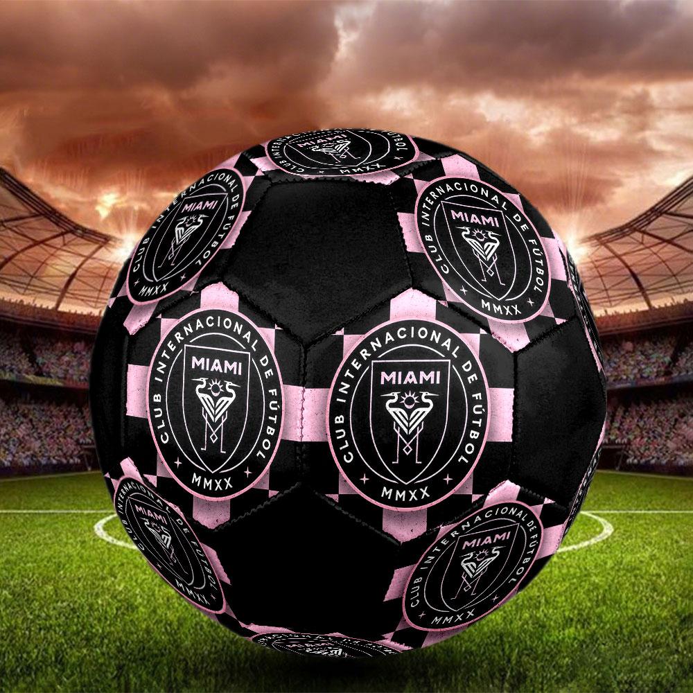 1pc Inter Miami CF Soccer Ball Size 5 Indoor Soccer Ball Fashion Colorful Backyard Game - Great For Sports Fans Gift HE26