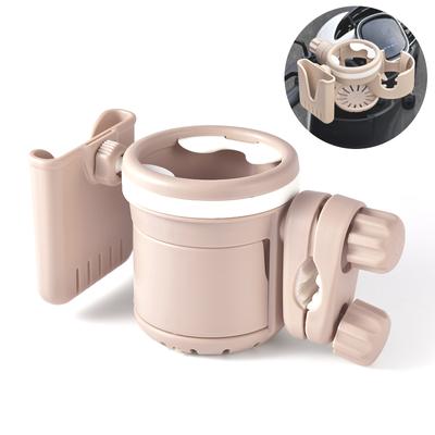 3-in-1 Kinderwagen Bekerhouder Multifunctioneel Antislip 360° Rotatie Koffiehouder & Telefoonhouder voor Kinderwagen Accessoires