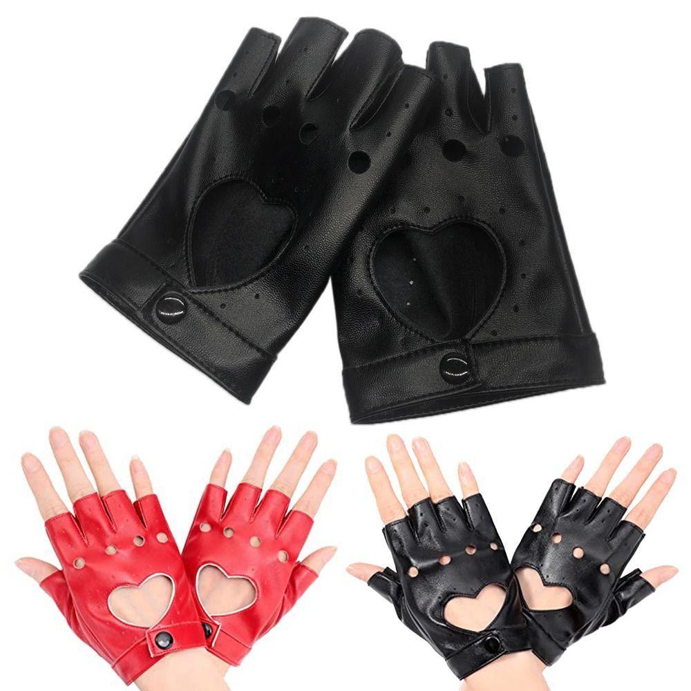 New Fashion PU Leather Fingerless Dance Glove Gothic lolita Jazz Style Cosplay Mittens Cosplay Party Gloves