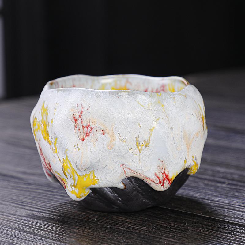 

Japanese-style Retro Yamagata Ceramic Teacups Retro Handmade Rough Pottery Single Ceramic Kung Fu Tea Set Tea Accessories 170ML