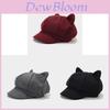 Cat Ear Hat For Women Autumn Winter Wool Blend Retro Octagon Cap With Sun Protection