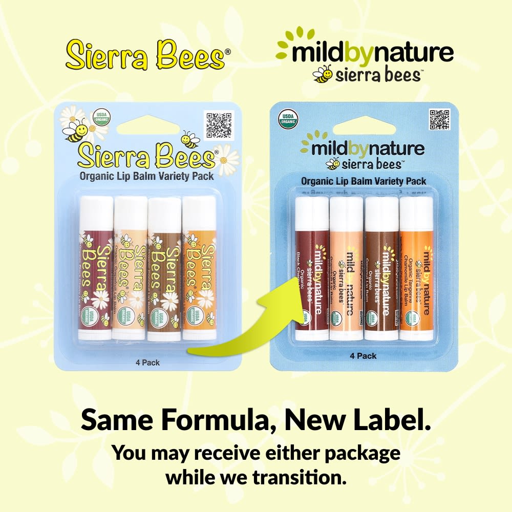 Mild By Nature, Sierra Bees™, Organic Lip Balm, Variety Pack, 4 Pack, 4.25 g (0.15 oz) Each