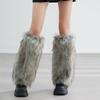 Retro Modern Brown Fur Shoe Covers Imitation Fur Boots Socks Millennial Style Hot Girl Leg Covers Autumn and Winter