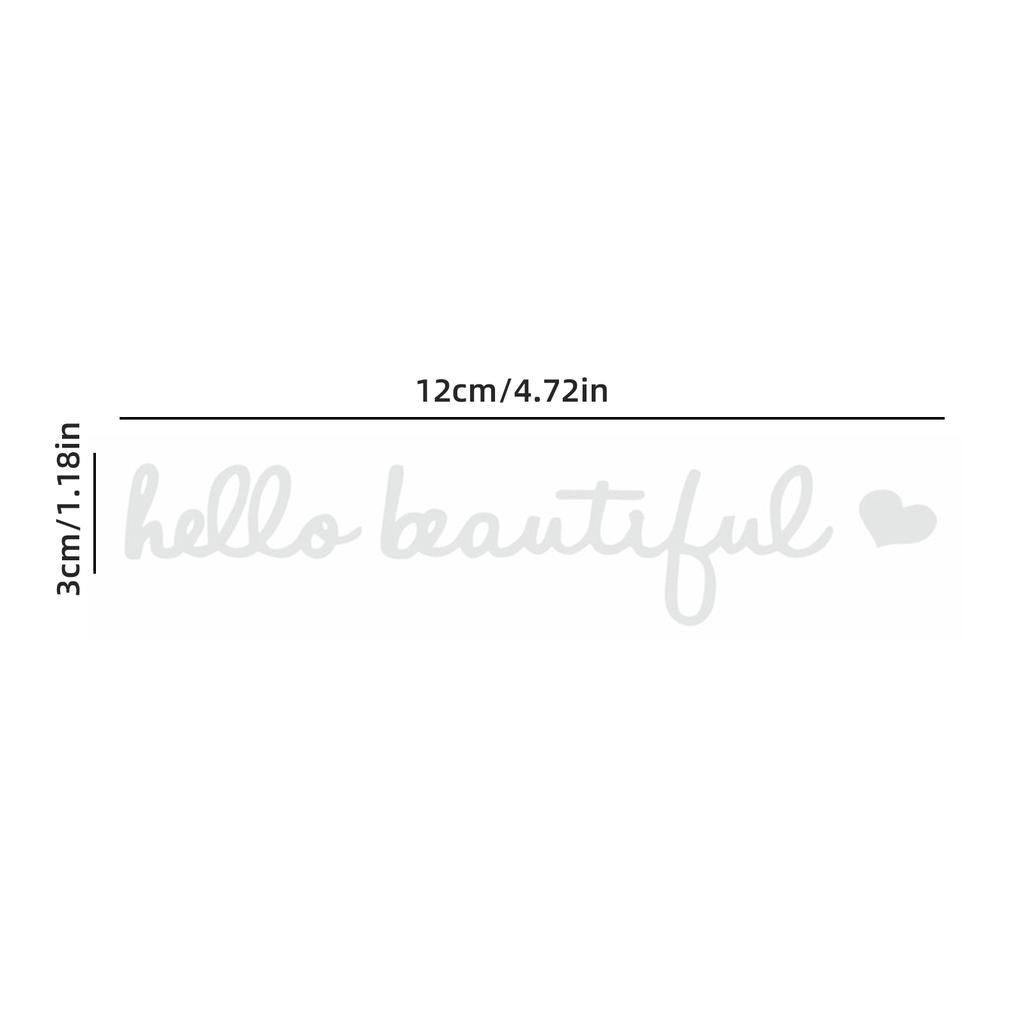 Hello Beautiful Mirror Decal Waterproof PVC Rearview Mirror Sticker Auto Sticker Hello Beautiful Sign Chic Car Decal Stickers