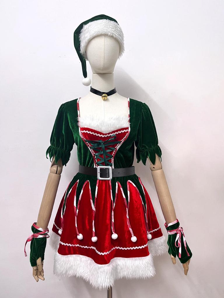Sexy Green Elf Christmas Cosplay Costume