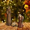 3 Pieces Holy Family Sculpture Crafts Delicate Portable Collectible Resin Nativity Figurine Desk