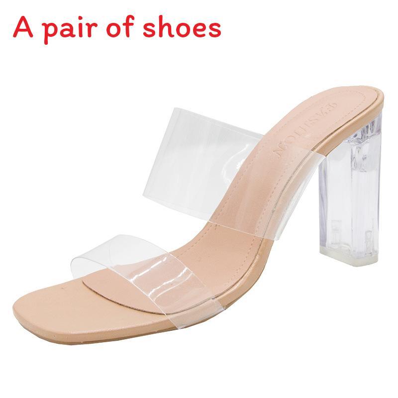 Summer Transparent High Heel Sandals With Pvc Sole For Adult Women