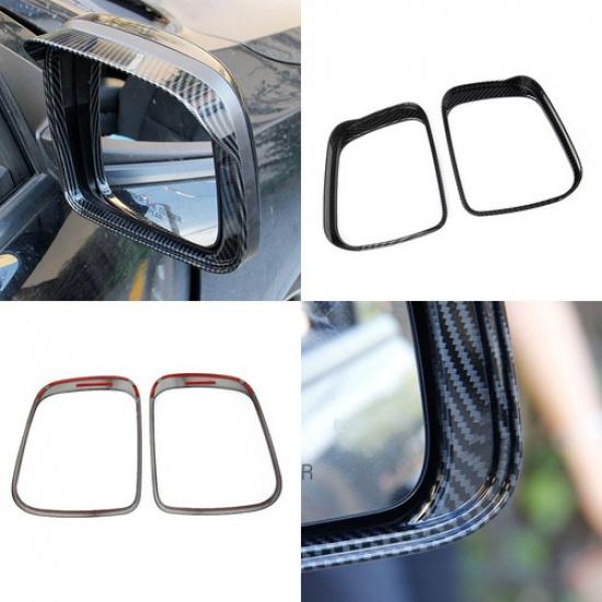 Carbon Fiber style Side Door Mirror Visor Molding Trim For Dodge Durango 2011+