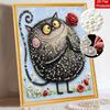 DIY Pearl Painting Canvas Cute Black Cat With Red Rose 3D Bead Art Kit Relaxing Handmade Craft for Room Decoration Gift Hobby Supplies Project