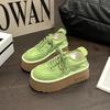 Versatile casual thick-soled height-increasing muffin shoes for women's 2025 spring and summer new Korean version of height-increasing and thin lace-u