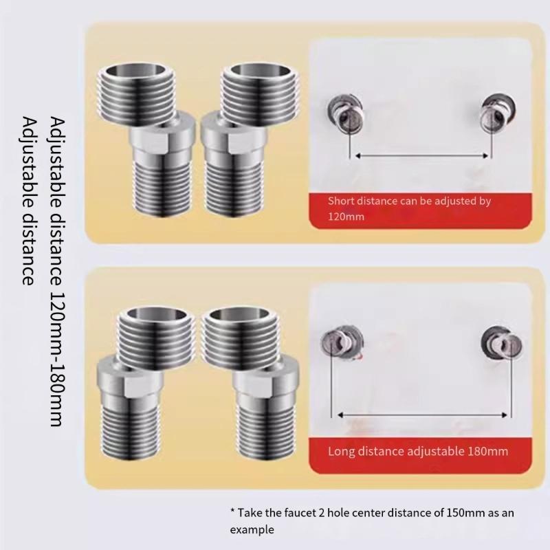 Stal Nierdzewna Adapter Baterii Prysznicowej Przedłużka Ramienia Prysznicowego Zakrzywione Nóżki Regulowana w 360 Stopniach Kątowa Gięta Podstawa Wytrzymała