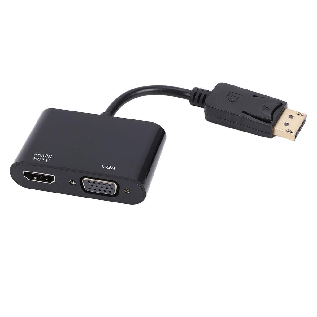 DisplayPort To HD Multimedia Interface VGA Adapter 2 in 1 DisplayPort To VGA Converter Hub Black