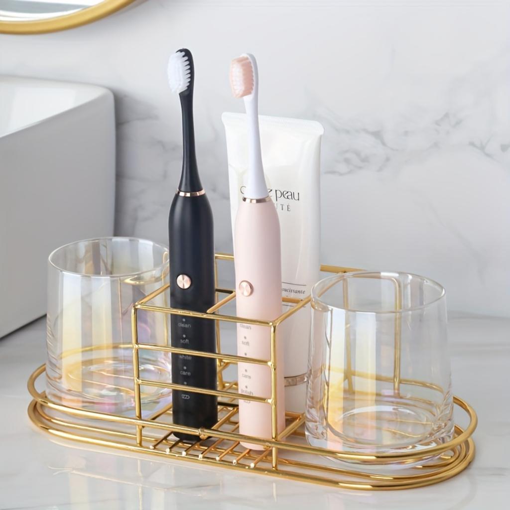 Easy Install Stainless Steel Toothbrush Toothpaste Holder - Wall-Mounted Multi-Functional Bathroom Organizer For And Organ