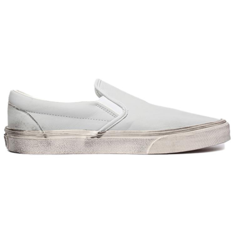 Vans Slip-On Casual Low-Top Skate Shoes Women sneaker Light-Blue White VN000BVZYP2