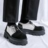 Autumn British Style Thick Soled Oxford Shoes Men's Lace Up Business Formal Round Toe Leather Shoes Derby Platform Casual Shoes