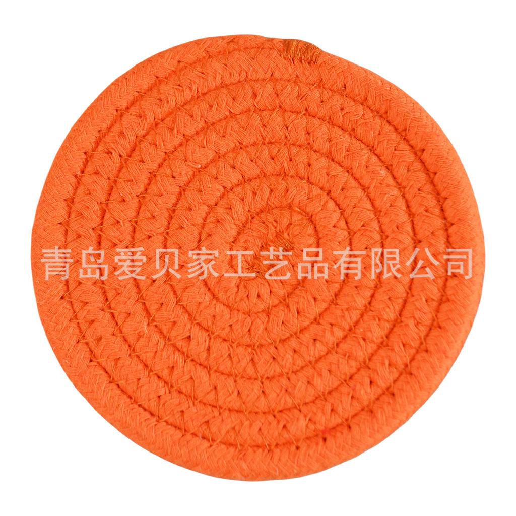 4 Piece Halloween Pumpkin Shaped Coasters Cotton Rope Woven Tabletop Decoration Heat Resistant Bowl Plate Mats Coffee Cup Coasters Set
