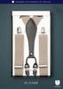 HISDERN Beige Wide Stylish Business Adjustable Elastic Secure with 6 Popular BY Men's Y-Shaped Suspenders, 35mm, Gift, Suspenders, Strap, Clips, Gift,