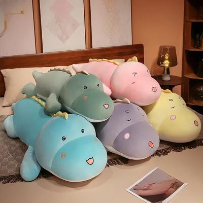 150cm Simülasyon Dinozor Peluş Oyuncaklar Karikatür Uzun Yastık Peluş Sevimli Dolgulu Oyuncak Bebekler Çocuk Erkek Doğum Günü Hediyesi