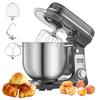 Biolomix Stand Mixer, 1200W DC Quiet Motor 6L Stainless Steel Bowl, 6+Pulse Speeds Electric Kitchen Mixer with LCD Timer, Dough Hook, Beater, Whisk